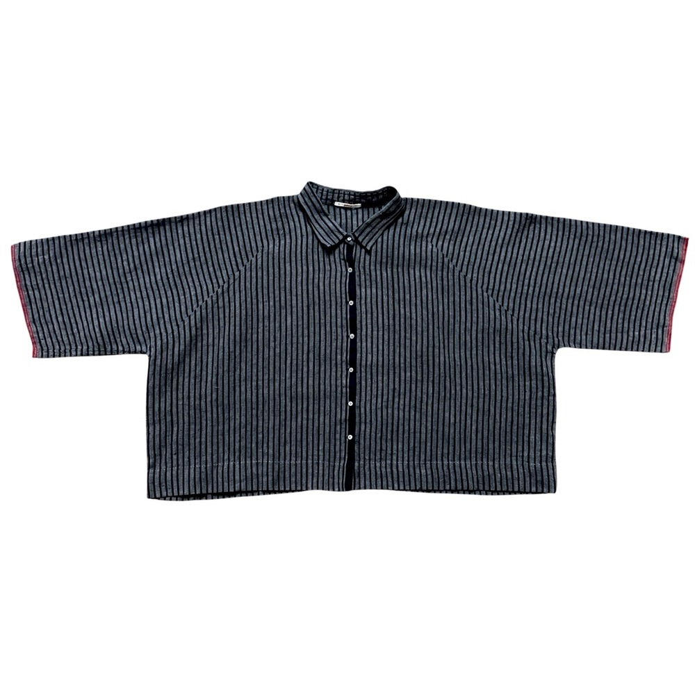 Pero oversized button up striped linen shirt blouse